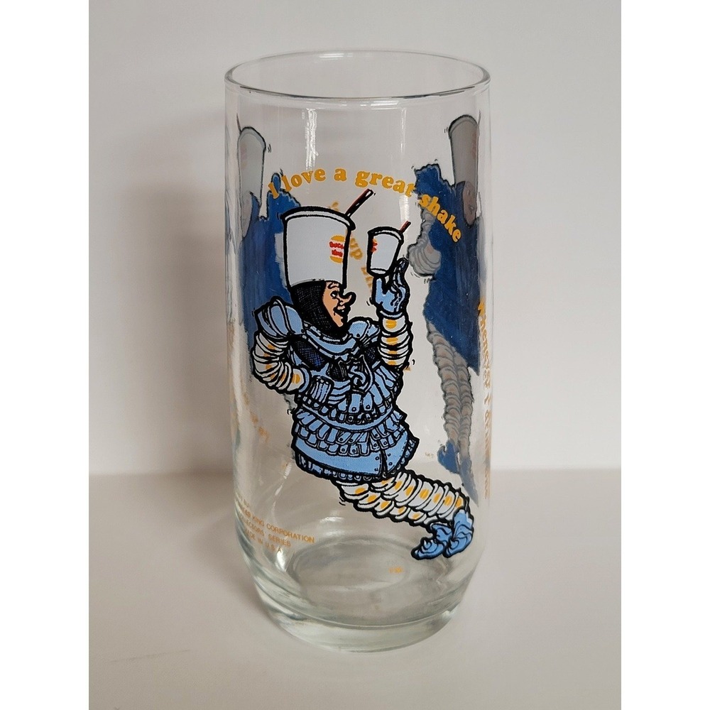 Burger King Sir Shake-A-Lot Glass 1979 Collector Series Vintage Food Advertising